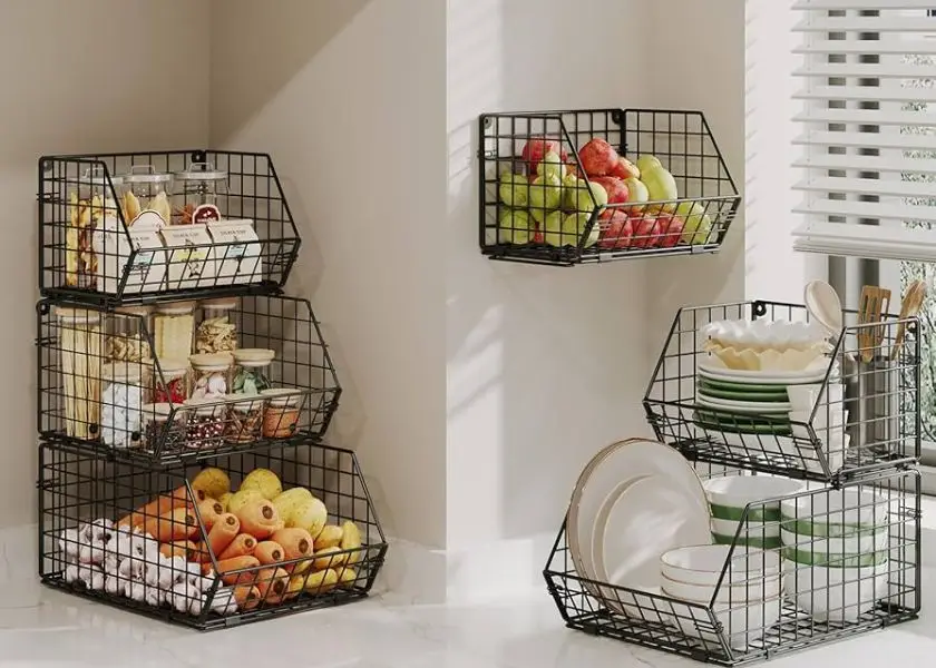 Storage Basket di Dapur Estetik Minimalis